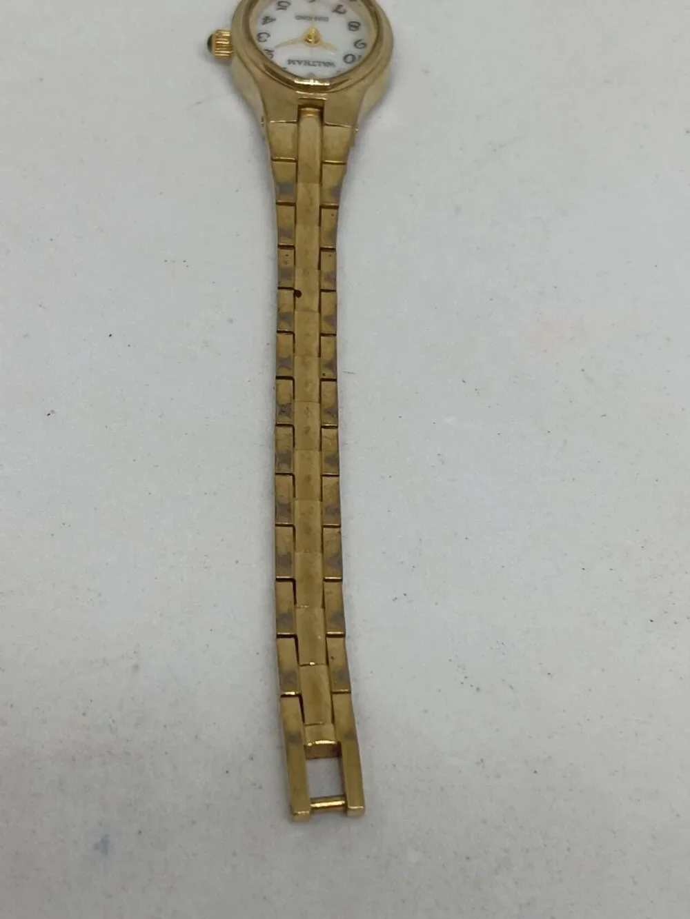 Waltham WAW047 Women's 17mm Gold Tone Diamond Dial Watch NEW BATTERY